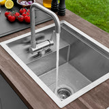 Concealed Dual Mount 20 inch Utility Sink, 1-Hole Prep Sink Dura-Tek Finish with Faucet.
