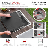 Concealed Dual Mount 20 inch Utility Sink, 1-Hole Prep Sink Dura-Tek Finish with Faucet