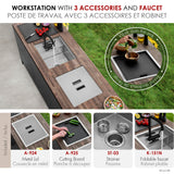 Concealed Dual Mount 20 inch Utility Sink, 1-Hole Prep Sink Dura-Tek Finish with Faucet