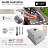 Concealed Dual Mount 20 inch Utility Sink, 1-Hole Prep Sink Dura-Tek Finish with Faucet
