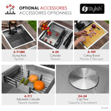 Concealed Dual Mount 20 inch Utility Sink, 1-Hole Prep Sink Dura-Tek Finish with Faucet
