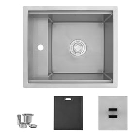 Concealed Dual Mount 20 inches Utility Sink, 1-Hole Prep Sink with Dura-Tek
