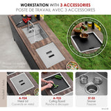 Concealed Dual Mount 20 inches Utility Sink, 1-Hole Prep Sink with Dura-Tek