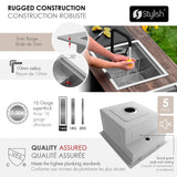 Concealed Dual Mount 20 inches Utility Sink, 1-Hole Prep Sink with Dura-Tek
