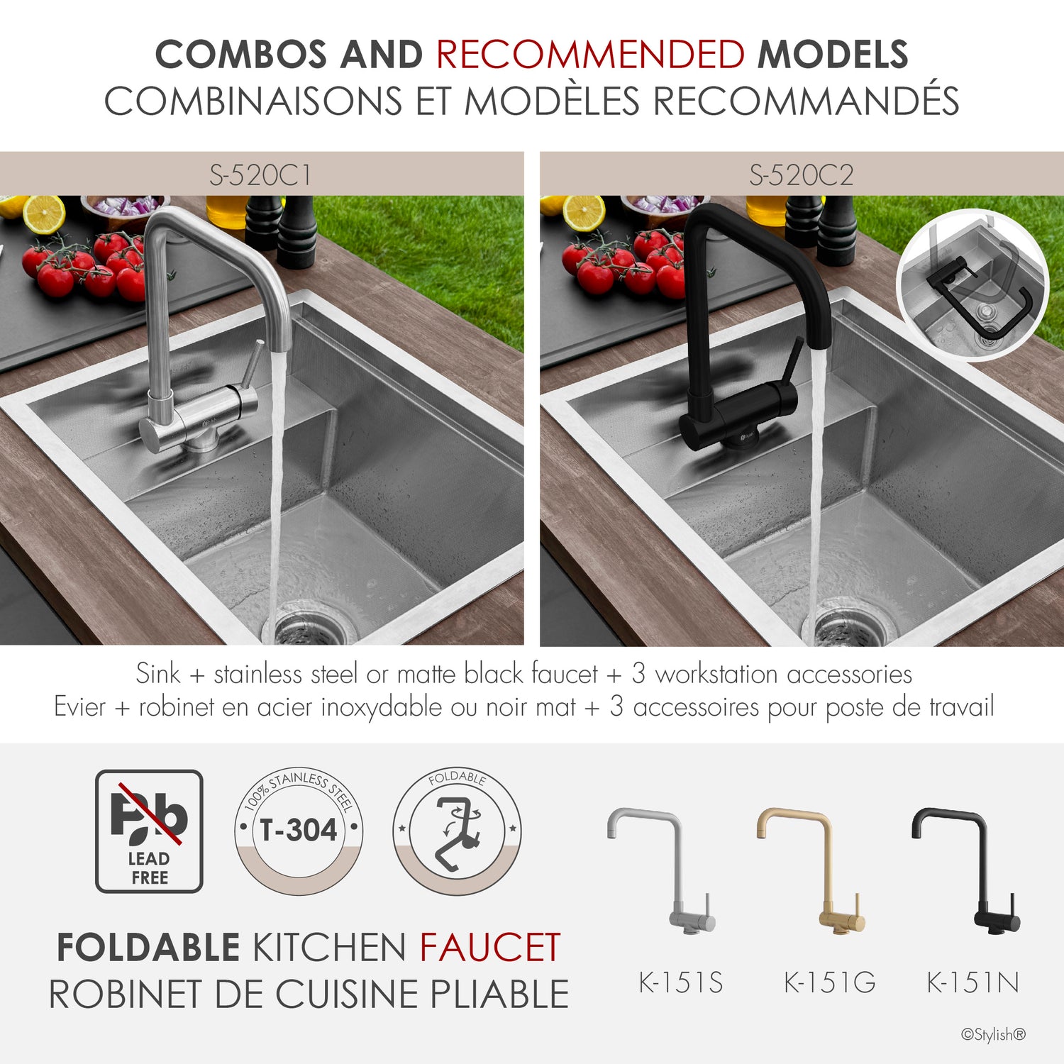 Concealed Dual Mount 20 inches Utility Sink, 1-Hole Prep Sink with Dura-Tek