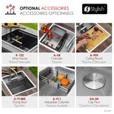 Concealed Dual Mount 20 inches Utility Sink, 1-Hole Prep Sink with Dura-Tek