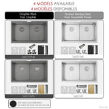 Undermount 32 inch Double Bowl Workstation Sink with Accesories