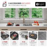 Undermount 30 inches Single Bowl Workstation Kitchen Sink with Accessories