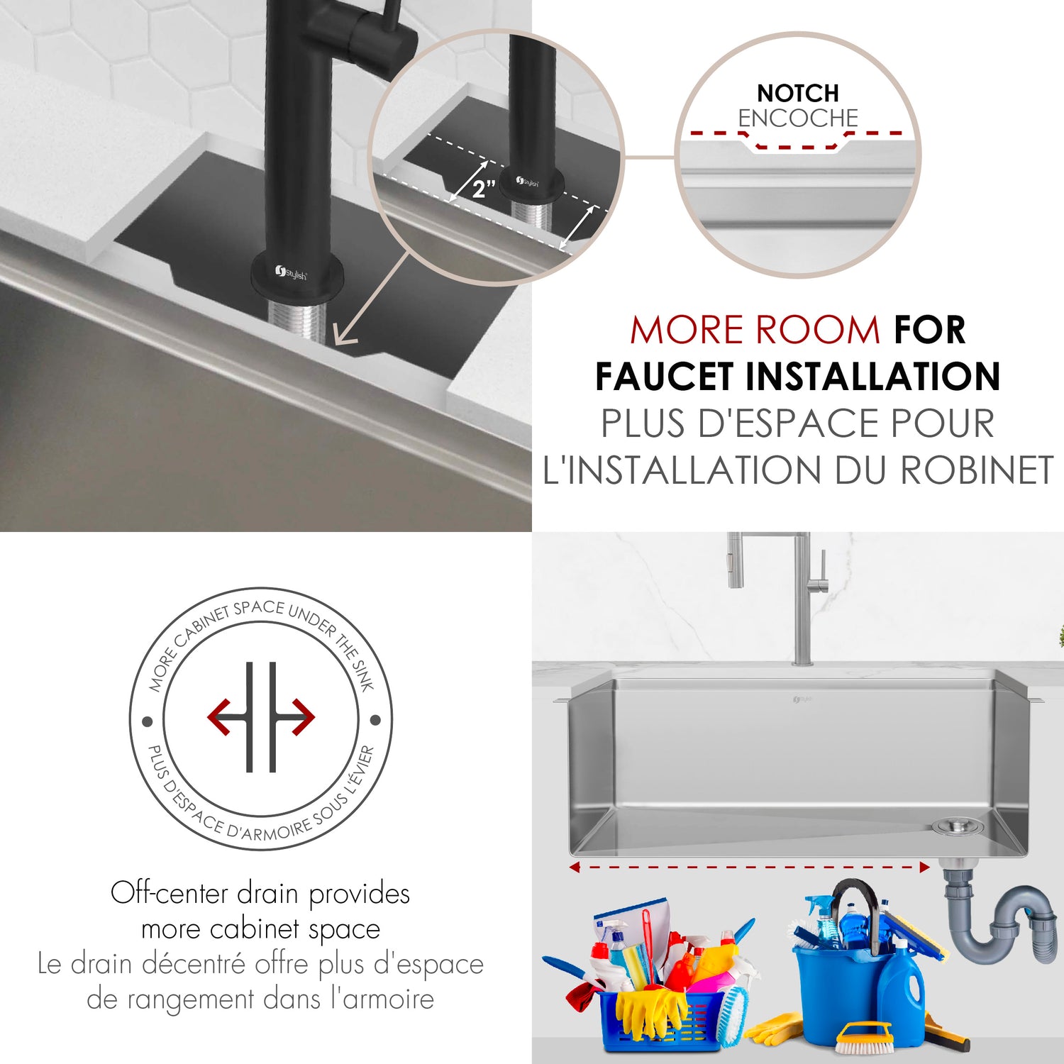 Undermount 30 inches Single Bowl Workstation Kitchen Sink with Accessories