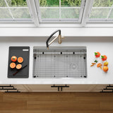 Undermount 30 inches Single Bowl Workstation Kitchen Sink with Accessories