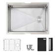 Undermount 25 inch Single Bowl Workstation Kitchen Sink with Accessories