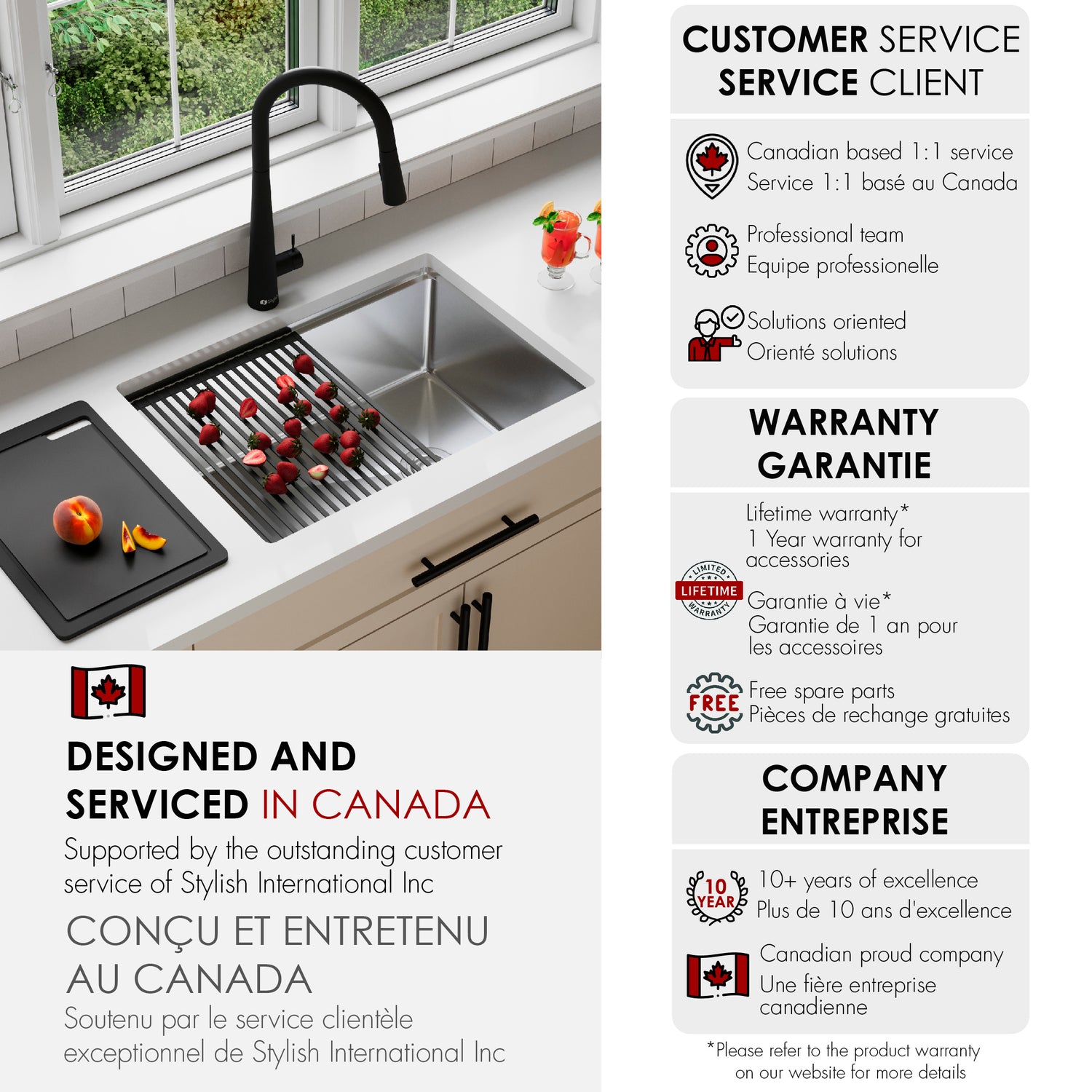 Undermount 25 inch Single Bowl Workstation Kitchen Sink with Accessories