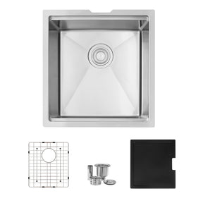 Undermount 18 inch Single Bowl Workstation Kitchen Sink with Cutting Board