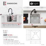 Undermount 18 inch Single Bowl Workstation Kitchen Sink with Cutting Board