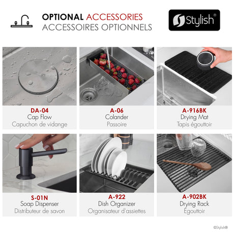 Undermount 18 inch Single Bowl Workstation Kitchen Sink with Cutting Board