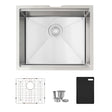 Undermount 22 inch Single Bowl Workstation Kitchen Sink with Cutting Board