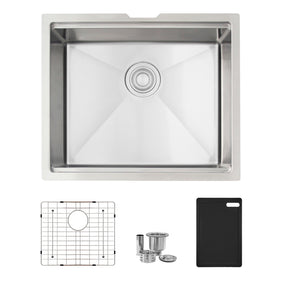 Undermount 22 inch Single Bowl Workstation Kitchen Sink with Cutting Board