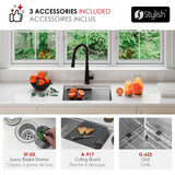 Undermount 22 inch Single Bowl Workstation Kitchen Sink with Cutting Board