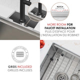 Undermount 25 inch Double Bowl Workstation Kitchen Sink with Accessories