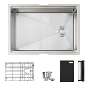 Undermount 27 inch Single Bowl Workstation kitchen Sink with Accessories