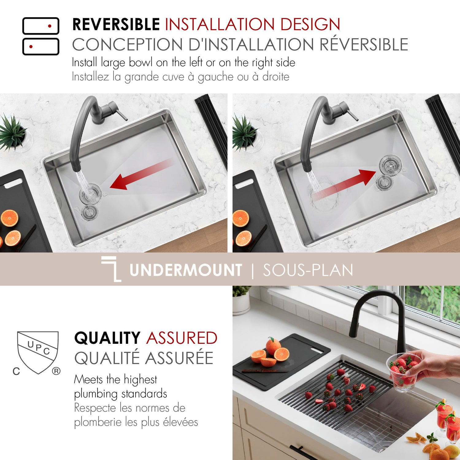 Undermount 27 inch Single Bowl Workstation kitchen Sink with Accessories