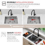 Undermount 28 inch double bowl 60/40 Workstation kitchen sink with Accessories