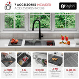Undermount 28 inch double bowl 60/40 Workstation kitchen sink with Accessories