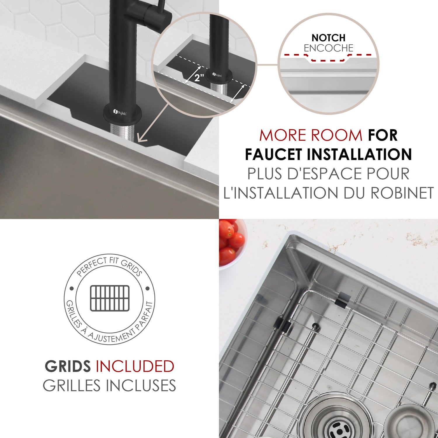 Undermount 28 inch double bowl 60/40 Workstation kitchen sink with Accessories