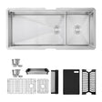 Undermount 42 inch Double Bowl 70/30 Workstation Kitchen Sink with Accessories