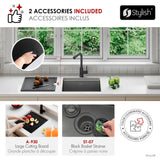 Undermount 20 inch Workstation Single Bowl Kitchen Sink with Dura-Tek finish and Accessories