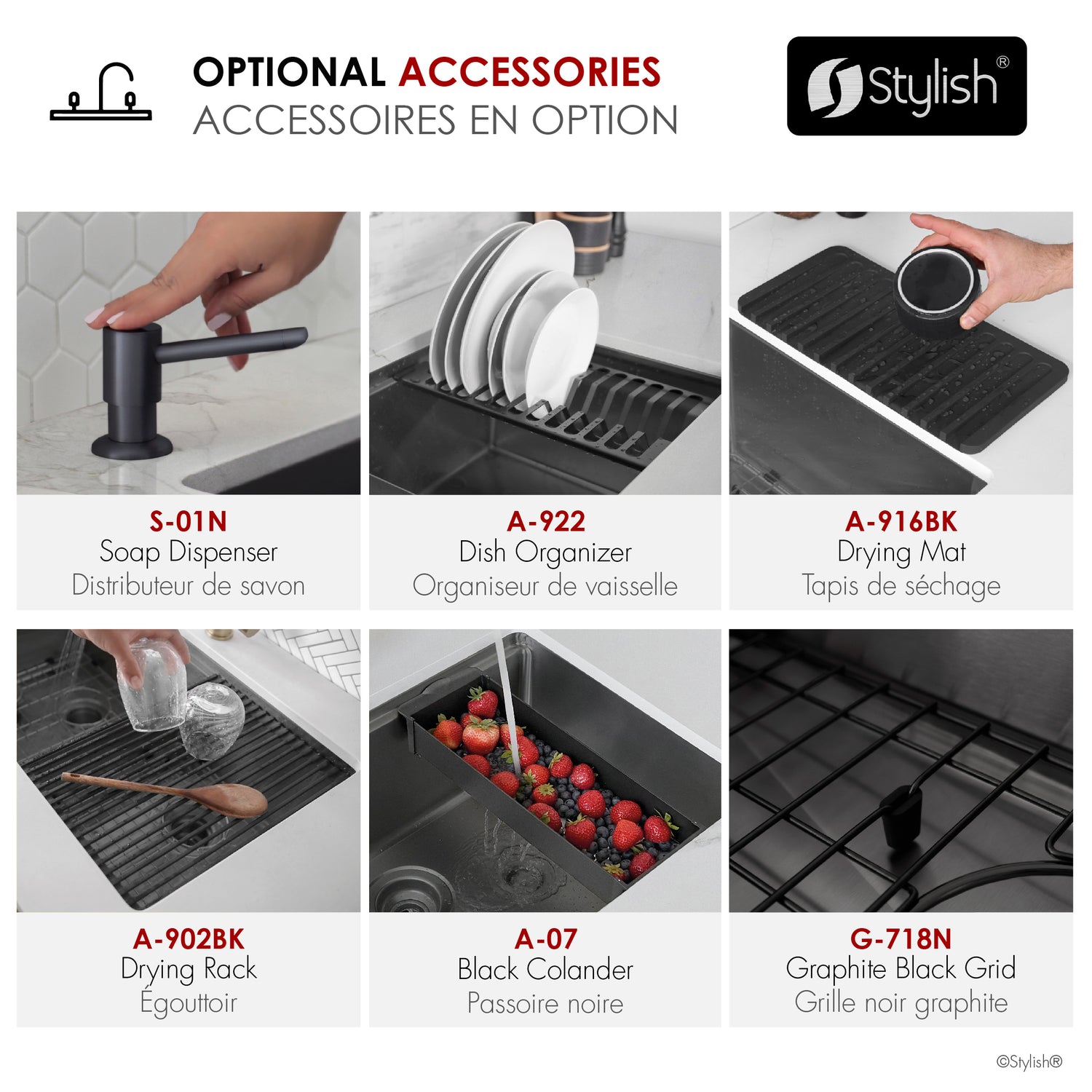 Undermount 20 inch Workstation Single Bowl Kitchen Sink with Dura-Tek finish and Accessories