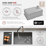 Undermount 27 inch Workstation Single Bowl Kitchen Sink with Dura-Tek finish and Accessories