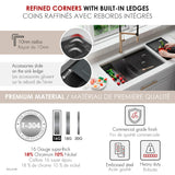 Undermount 32 inch Workstation 50/50 Double Bowl Kitchen Sink with Dura-Tek finish and Accessories
