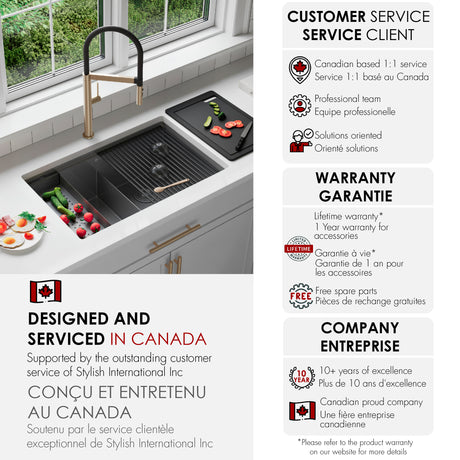 Undermount 32 inch Workstation 50/50 Double Bowl Kitchen Sink with Dura-Tek finish and Accessories