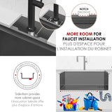 Undermount 33 inch Workstation Single Bowl Kitchen Sink with Dura-Tek finish and Accessories
