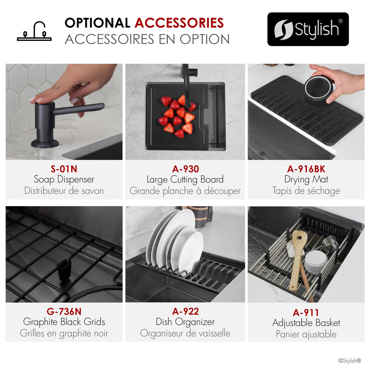 Undermount 36 inch Workstation 60/40 Double Bowl Kitchen Sink with Dura-Tek finish and Accessories