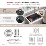 Undermount 42 inch Workstation 70/30 Double Bowl Kitchen Sink with Dura-Tek finish and Accessories