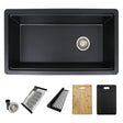 Dual Mount 32 Inch Composite Granite Single Bowl Workstation Kitchen Sink With Cutting Board S 832Wnk