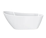 Soca 59 x 28 Acrylic Freestanding Oval End Drain Bathtub in White
