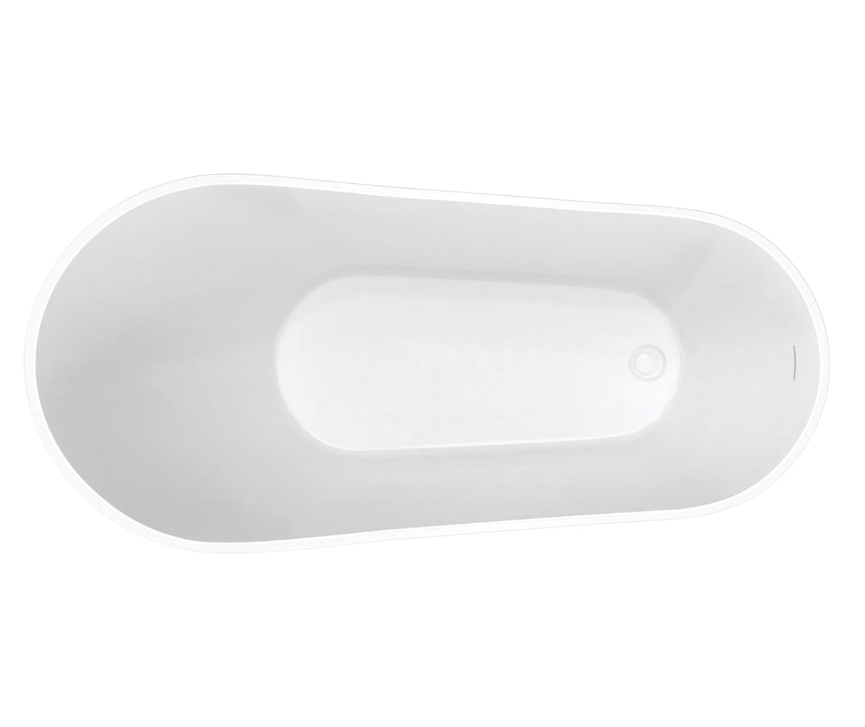 Soca 59 x 28 Acrylic Freestanding Oval End Drain Bathtub in White