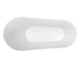 Soca 59 x 28 Acrylic Freestanding Oval End Drain Bathtub in White