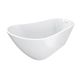 Soca 59 x 28 Acrylic Freestanding Oval End Drain Bathtub in White