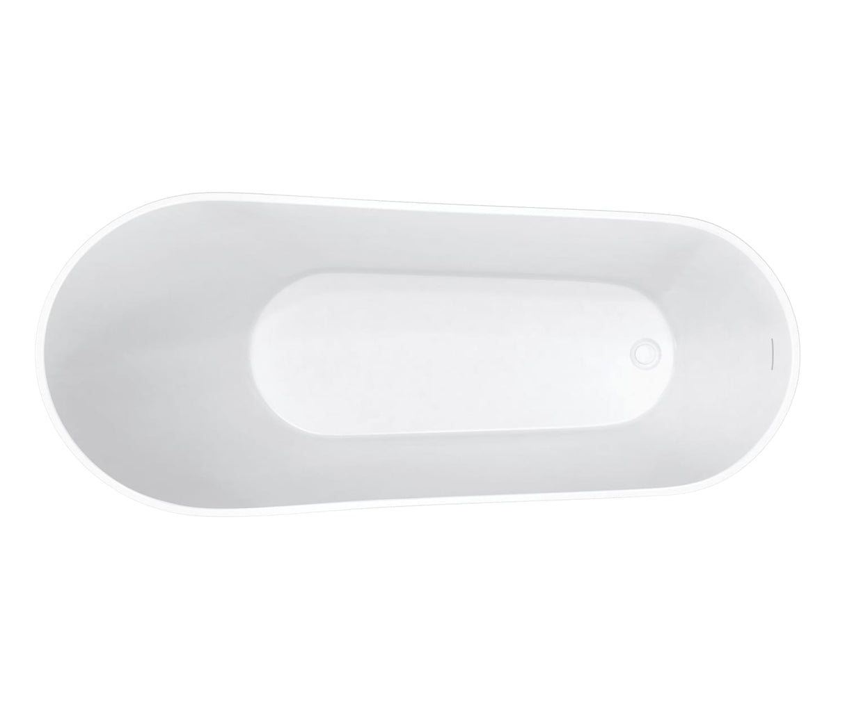 Soca 67 x 29 Acrylic Freestanding Oval End Drain Bathtub in White