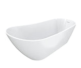 Soca 67 x 29 Acrylic Freestanding Oval End Drain Bathtub in White