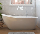 Soca 67 x 29 Acrylic Freestanding Oval End Drain Bathtub in White
