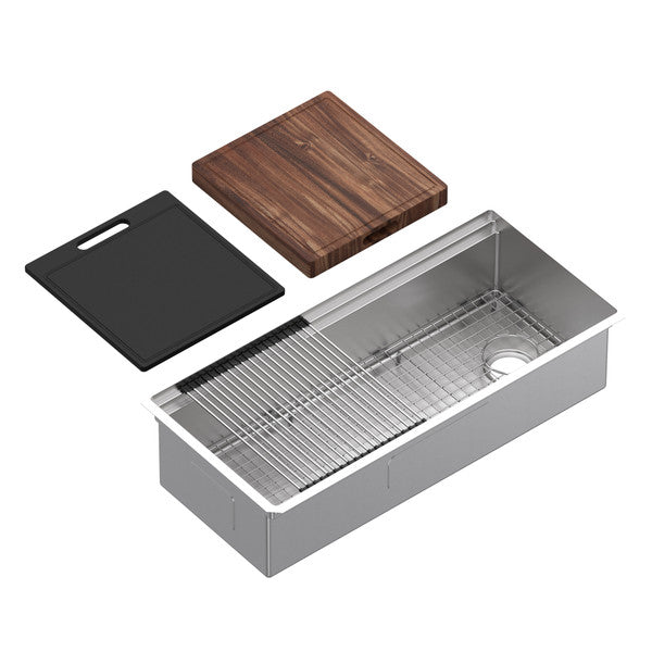 Culinario 40" Stainless Steel Chef/Workstation Sink With Accessories - Brushed Stainless Steel