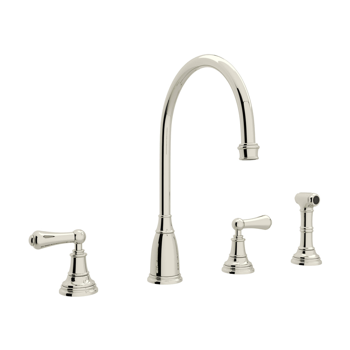 Georgian Era Two Handle Kitchen Faucet With Side Spray