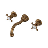 Edwardian Wall Mount Lavatory Faucet With Column Spout