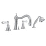 Georgian Era 4-Hole Deck Mount Tub Filler With Column Spout