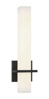 Matteo Rindlen S15518 LED wall sconce in Matte Black with square canopy and glass bar